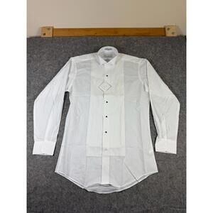 NWT Neil Allyn Tuxedo Shirt Mens S 32/33 White Laydown Collar Pleated